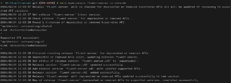 helm mapkubeapis update kube object api version