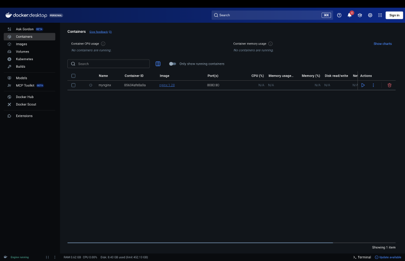 Docker Stop Nginx